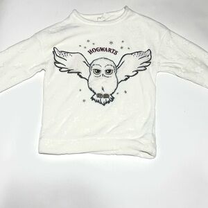 Harry Potter Hogwarts Owl Sweatshirt Kids White Long Sleeve sweater
